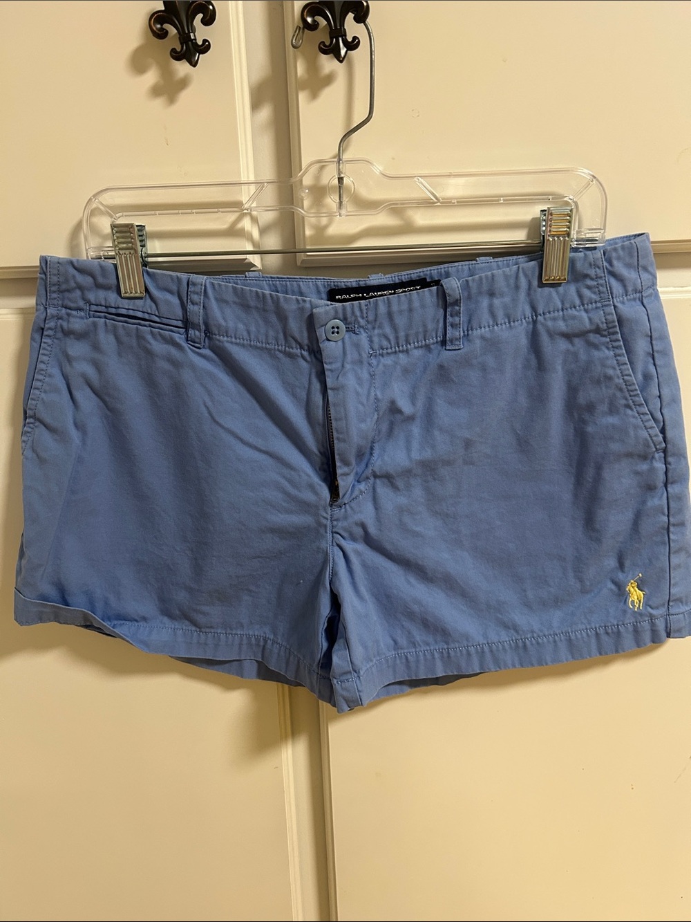 Preppy Classic Polo by Ralph Lauren Light Blue Cotton Chino Shorts - Women's 10